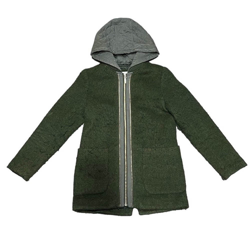 Bernardo Womens Green Textured Wool Blend Jacket Coat XS